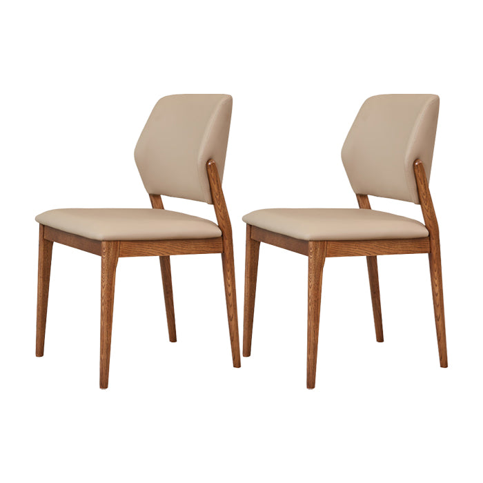 Contemporary Side Dining Chairs Open Back Dining Room Chair for Home Brown-Khaki 2 Piece Set Clearhalo 'Dining Chairs' 'Dining Tables & Seating' 'dining_chair' 'furn' 'furn_dining_chair' 'Furniture' 'Kitchen & Dining Furniture' 5563883