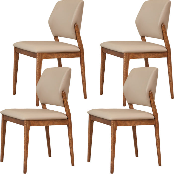 Contemporary Side Dining Chairs Open Back Dining Room Chair for Home Brown-Khaki 4 Piece Set Clearhalo 'Dining Chairs' 'Dining Tables & Seating' 'dining_chair' 'furn' 'furn_dining_chair' 'Furniture' 'Kitchen & Dining Furniture' 5563885