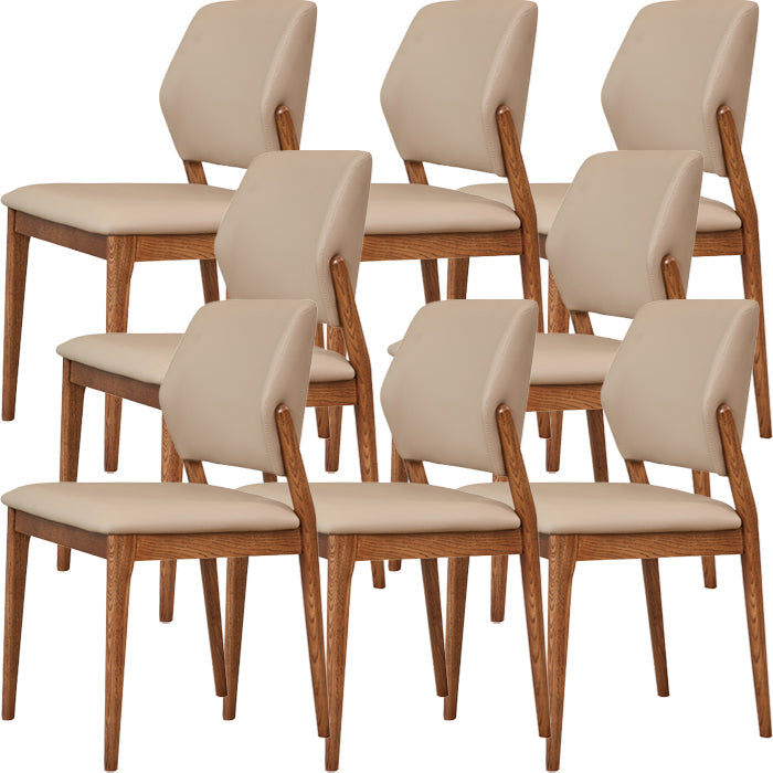 Contemporary Side Dining Chairs Open Back Dining Room Chair for Home Brown-Khaki 8 Piece Set Clearhalo 'Dining Chairs' 'Dining Tables & Seating' 'dining_chair' 'furn' 'furn_dining_chair' 'Furniture' 'Kitchen & Dining Furniture' 5563888