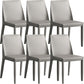 Faux Leather Armless Dining Chairs Contemporary Side Chair Set