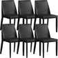 Faux Leather Armless Dining Chairs Contemporary Side Chair Set
