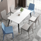 Sillas de comedor sin brazo de cuero sintética sillón contemporáneo