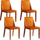 Faux Leather Armless Dining Chairs Contemporary Side Chair Set