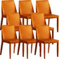Faux Leather Armless Dining Chairs Contemporary Side Chair Set
