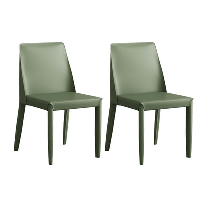 Faux Leather Armless Dining Chairs Contemporary Side Chair Set