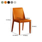 Faux Leather Armless Dining Chairs Contemporary Side Chair Set