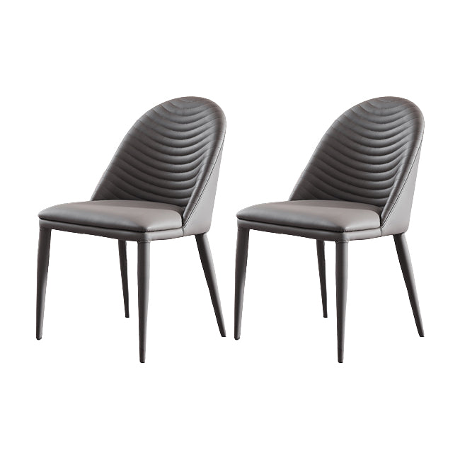 Parsons Dining Room Chair Upholstered Armless Dining Chairs for Home Dark Gray 2 Piece Set Clearhalo 'Dining Chairs' 'Dining Tables & Seating' 'dining_chair' 'furn' 'furn_dining_chair' 'Furniture' 'Kitchen & Dining Furniture' 5563971