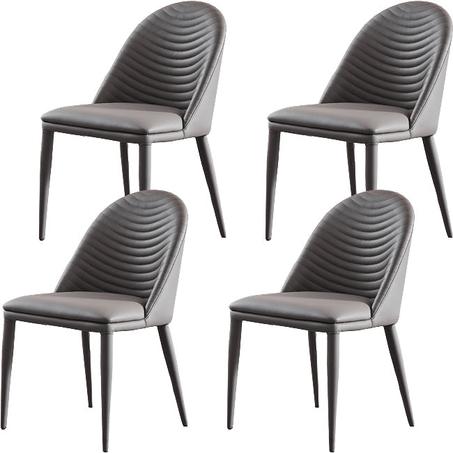 Parsons Dining Room Chair Upholstered Armless Dining Chairs for Home Dark Gray 4 Piece Set Clearhalo 'Dining Chairs' 'Dining Tables & Seating' 'dining_chair' 'furn' 'furn_dining_chair' 'Furniture' 'Kitchen & Dining Furniture' 5563972