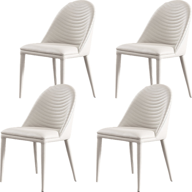 Parsons Dining Room Chair Upholstered Armless Dining Chairs for Home Off-White 4 Piece Set Clearhalo 'Dining Chairs' 'Dining Tables & Seating' 'dining_chair' 'furn' 'furn_dining_chair' 'Furniture' 'Kitchen & Dining Furniture' 5563980