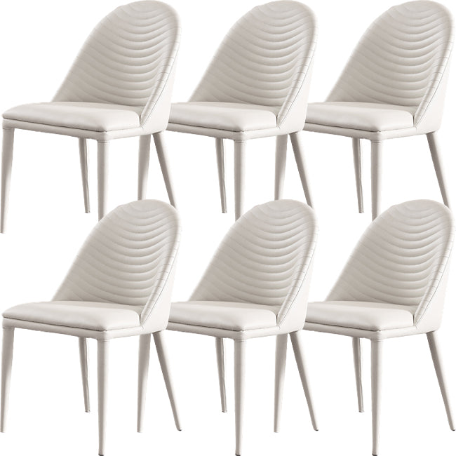 Parsons Dining Room Chair Upholstered Armless Dining Chairs for Home Off-White 6 Piece Set Clearhalo 'Dining Chairs' 'Dining Tables & Seating' 'dining_chair' 'furn' 'furn_dining_chair' 'Furniture' 'Kitchen & Dining Furniture' 5563983