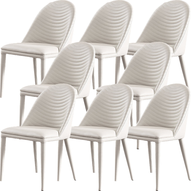 Parsons Dining Room Chair Upholstered Armless Dining Chairs for Home Off-White 8 Piece Set Clearhalo 'Dining Chairs' 'Dining Tables & Seating' 'dining_chair' 'furn' 'furn_dining_chair' 'Furniture' 'Kitchen & Dining Furniture' 5563985