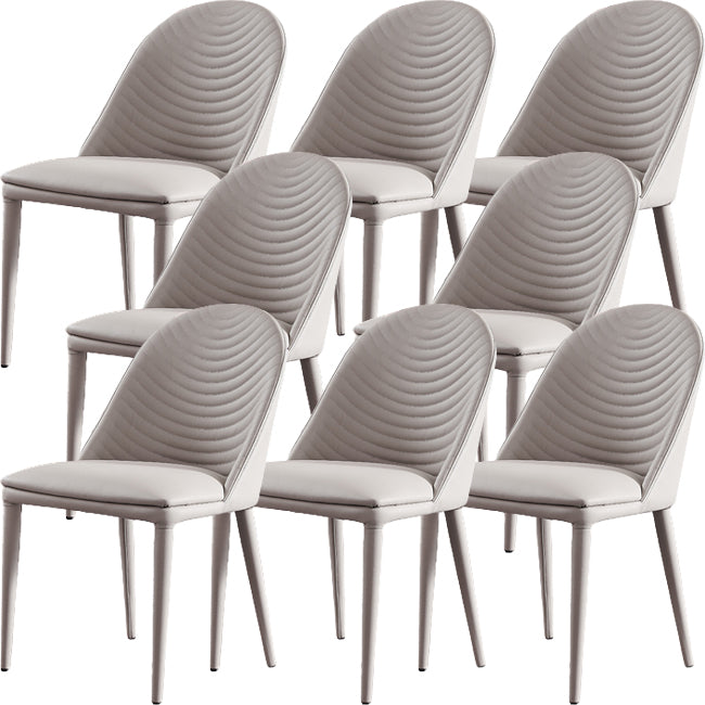 Parsons Dining Room Chair Upholstered Armless Dining Chairs for Home Light Gray 8 Piece Set Clearhalo 'Dining Chairs' 'Dining Tables & Seating' 'dining_chair' 'furn' 'furn_dining_chair' 'Furniture' 'Kitchen & Dining Furniture' 5564000