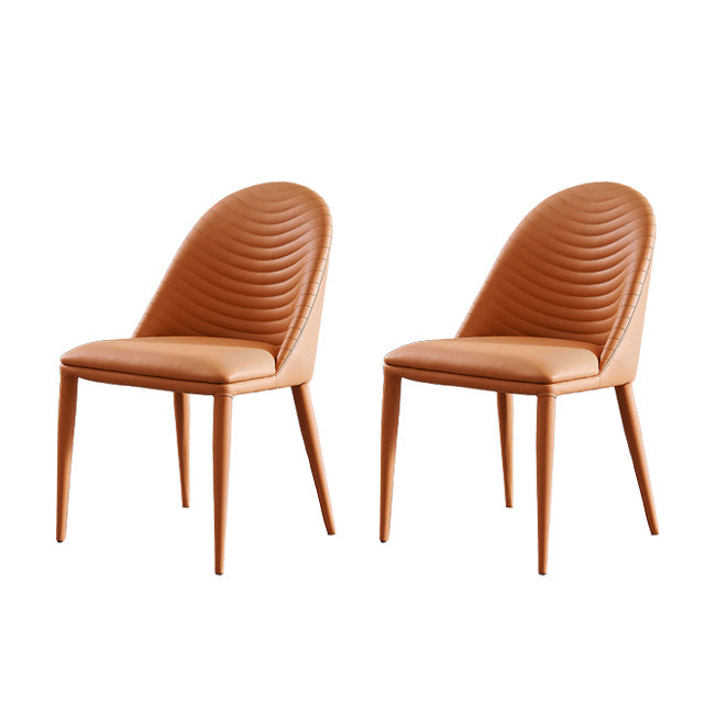 Parsons Dining Room Chair Upholstered Armless Dining Chairs for Home Orange 2 Piece Set Clearhalo 'Dining Chairs' 'Dining Tables & Seating' 'dining_chair' 'furn' 'furn_dining_chair' 'Furniture' 'Kitchen & Dining Furniture' 5564001