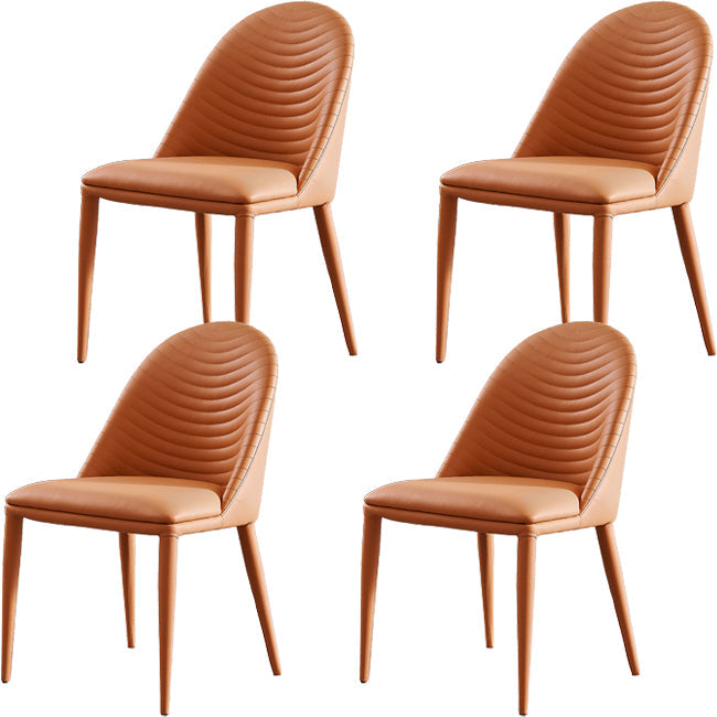 Parsons Dining Room Chair Upholstered Armless Dining Chairs for Home Orange 4 Piece Set Clearhalo 'Dining Chairs' 'Dining Tables & Seating' 'dining_chair' 'furn' 'furn_dining_chair' 'Furniture' 'Kitchen & Dining Furniture' 5564002
