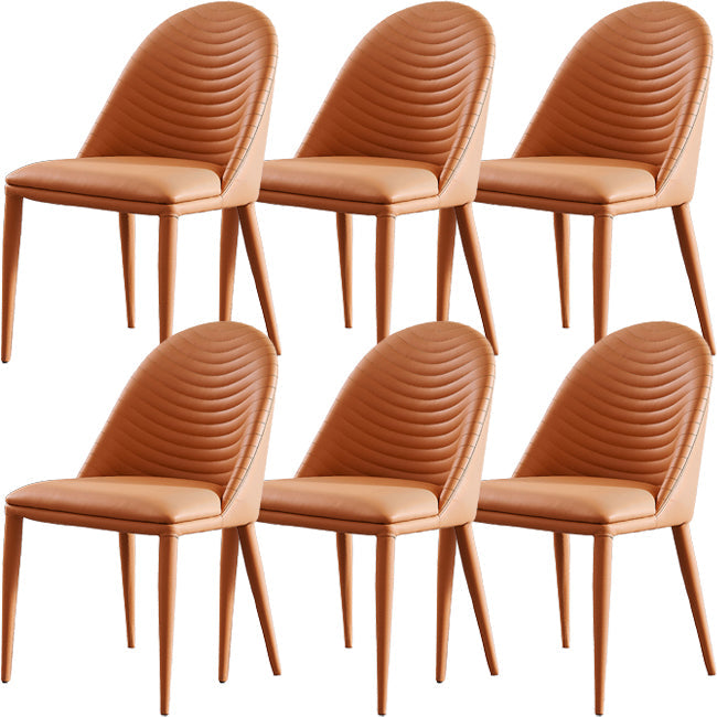 Parsons Dining Room Chair Upholstered Armless Dining Chairs for Home Orange 6 Piece Set Clearhalo 'Dining Chairs' 'Dining Tables & Seating' 'dining_chair' 'furn' 'furn_dining_chair' 'Furniture' 'Kitchen & Dining Furniture' 5564003