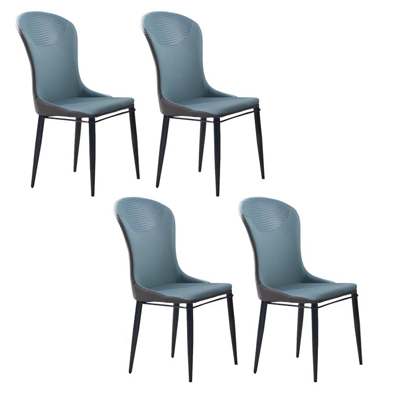 Sillas de comedor de beige y azul