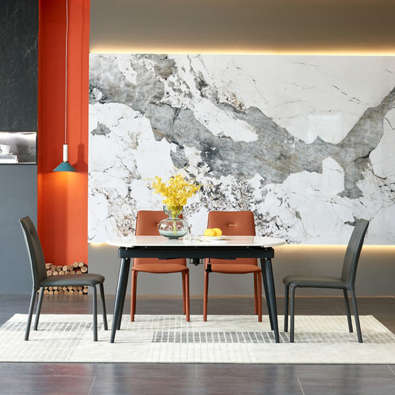 Orange and Gray Dining Chairs Contemporary Armless Low Back Dining Side Chair