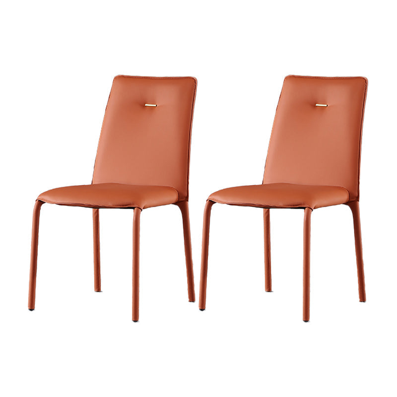 Orange and Gray Dining Chairs Contemporary Armless Low Back Dining Side Chair