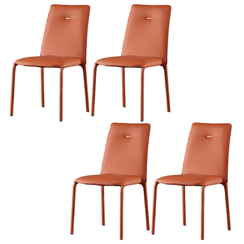 Orange and Gray Dining Chairs Contemporary Armless Low Back Dining Side Chair