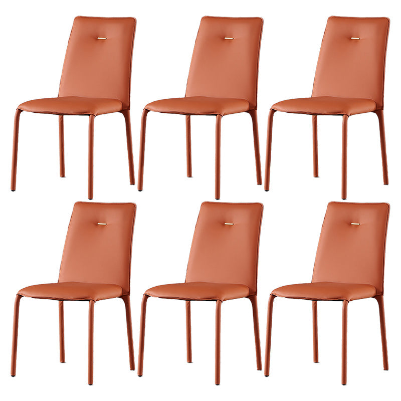 Orange and Gray Dining Chairs Contemporary Armless Low Back Dining Side Chair