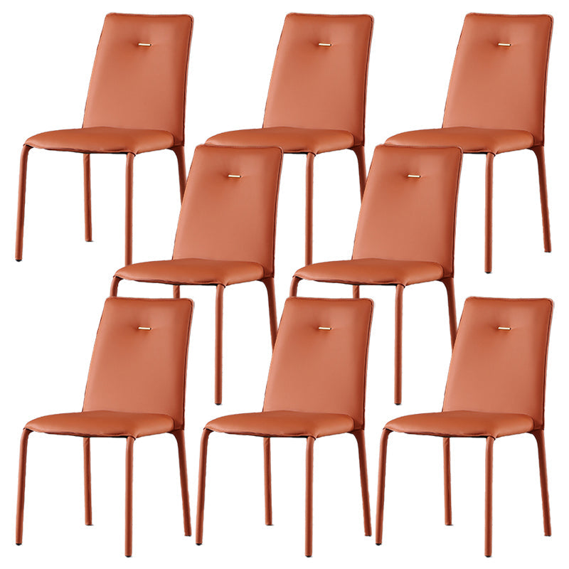 Orange and Gray Dining Chairs Contemporary Armless Low Back Dining Side Chair