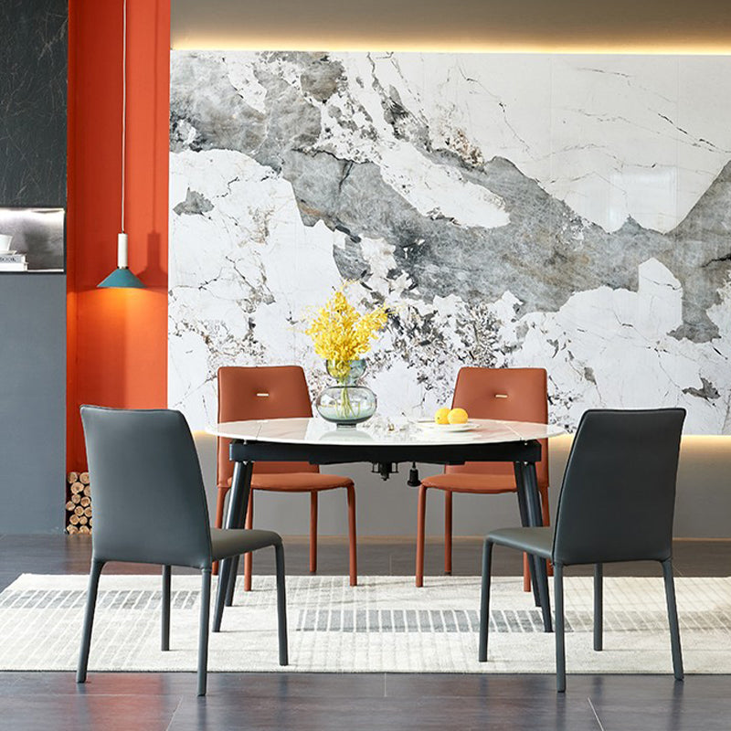 Orange and Gray Dining Chairs Contemporary Armless Low Back Dining Side Chair