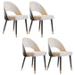 Glam Armless Dining Side Chair Black Metal Legs Open Back Dining Chairs