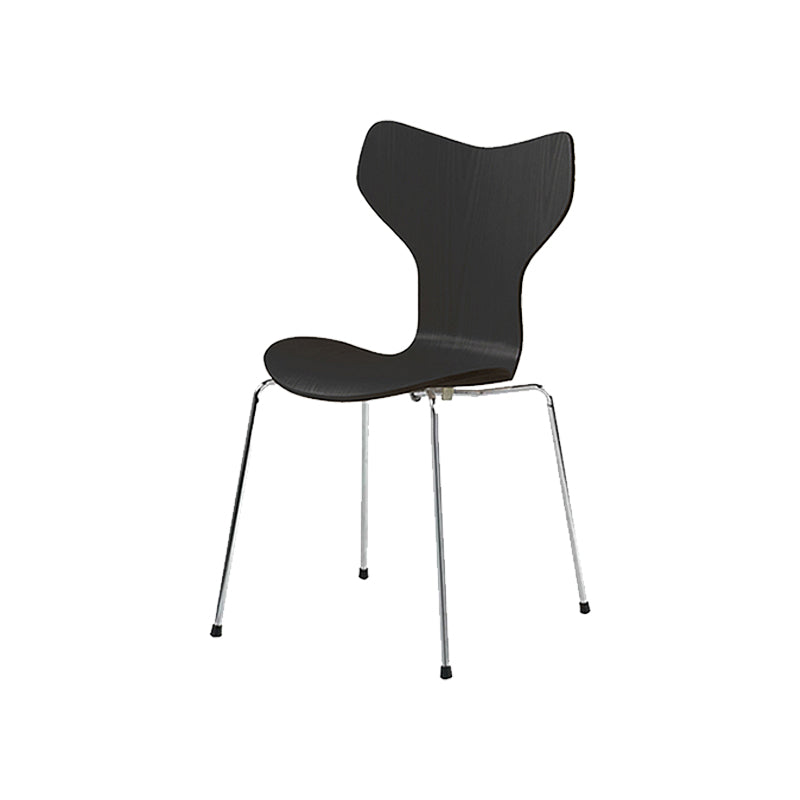 Sedia da pranzo in metallo argento sedie da pranzo in legno contemporanee