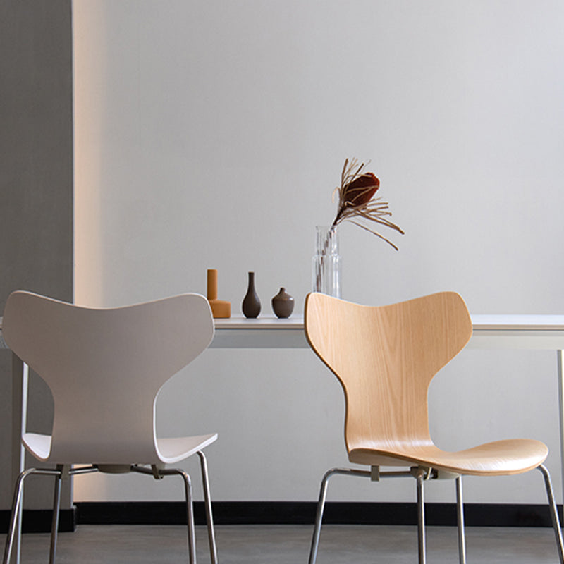 Sedia da pranzo in metallo argento sedie da pranzo in legno contemporanee