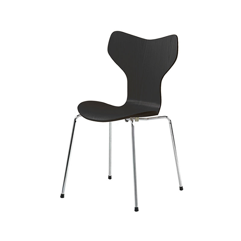 Sedia da pranzo in metallo argento sedie da pranzo in legno contemporanee