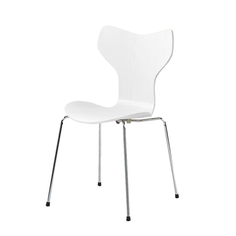 Sedia da pranzo in metallo argento sedie da pranzo in legno contemporanee