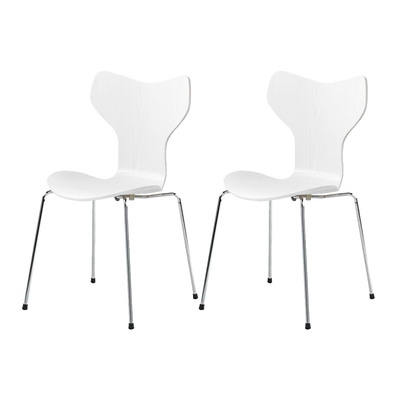 Sedia da pranzo in metallo argento sedie da pranzo in legno contemporanee