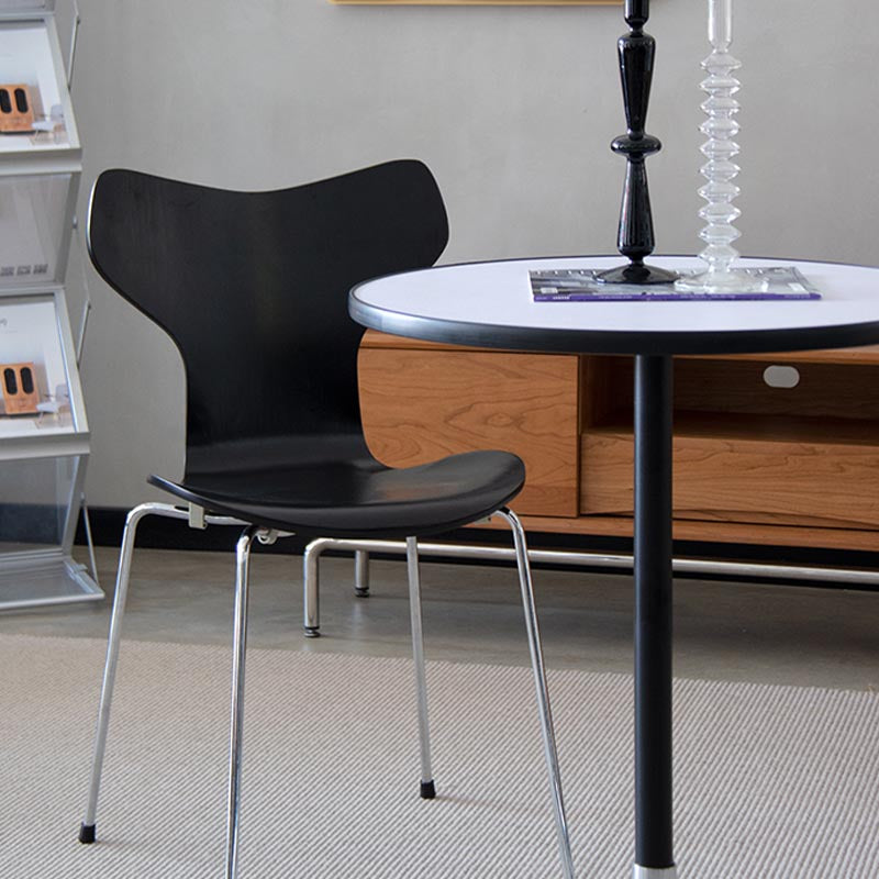 Sedia da pranzo in metallo argento sedie da pranzo in legno contemporanee