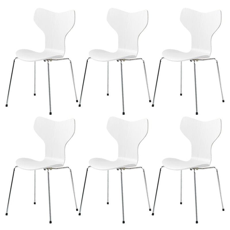 Sedia da pranzo in metallo argento sedie da pranzo in legno contemporanee