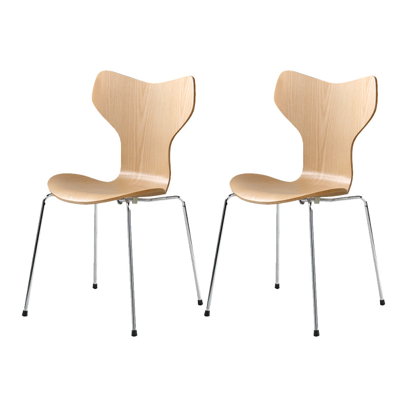 Sedia da pranzo in metallo argento sedie da pranzo in legno contemporanee