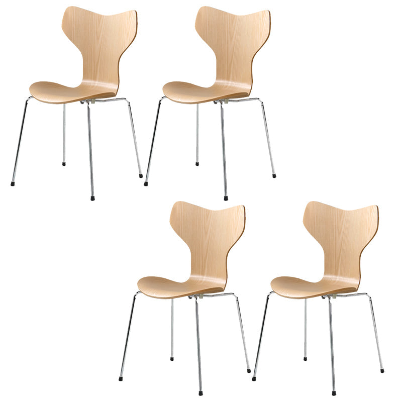 Sedia da pranzo in metallo argento sedie da pranzo in legno contemporanee