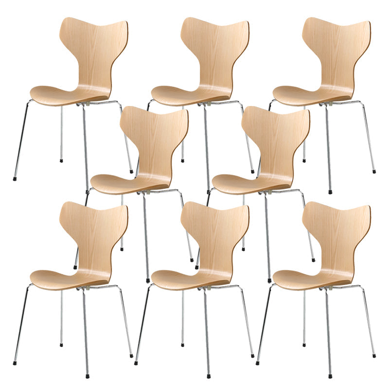 Sedia da pranzo in metallo argento sedie da pranzo in legno contemporanee