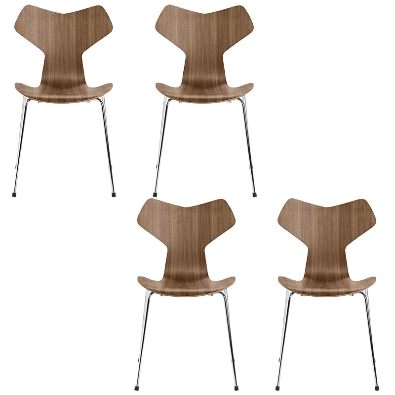 Sedia da pranzo in metallo argento sedie da pranzo in legno contemporanee