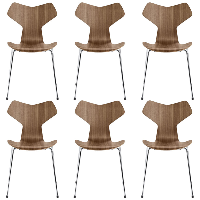 Sedia da pranzo in metallo argento sedie da pranzo in legno contemporanee