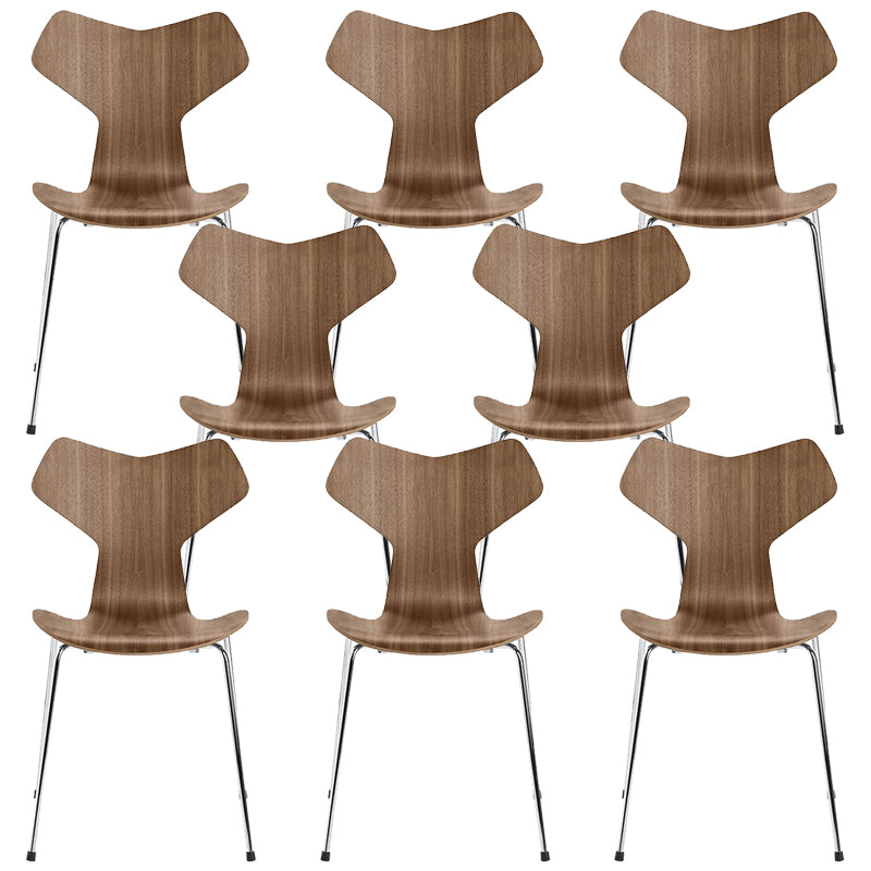 Sedia da pranzo in metallo argento sedie da pranzo in legno contemporanee