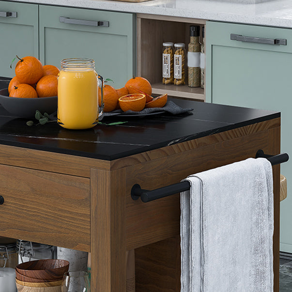 Set di isole da cucina stazionaria contemporanea set di isole rettangolari in legno