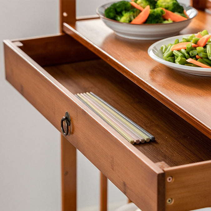 Tavolo da preparazione a rotolamento in stile contemporaneo tavolo da preparazione in legno per ristorante