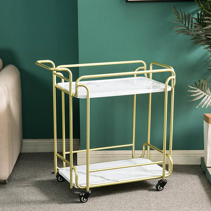 Modern 31.1"H Rolling Prep Table Rectangular Metal Prep Table for Home Use