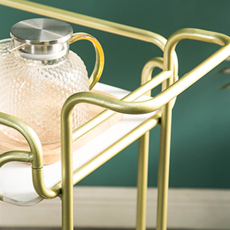 Modern 31.1"H Rolling Prep Table Rectangular Metal Prep Table for Home Use