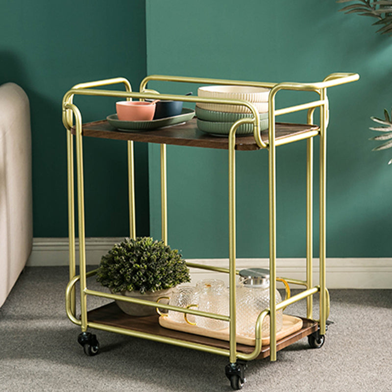 Modern 31.1"H Rolling Prep Table Rectangular Metal Prep Table for Home Use