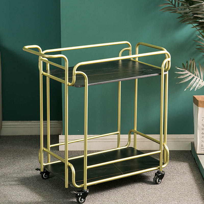 Modern 31.1"H Rolling Prep Table Rectangular Metal Prep Table for Home Use