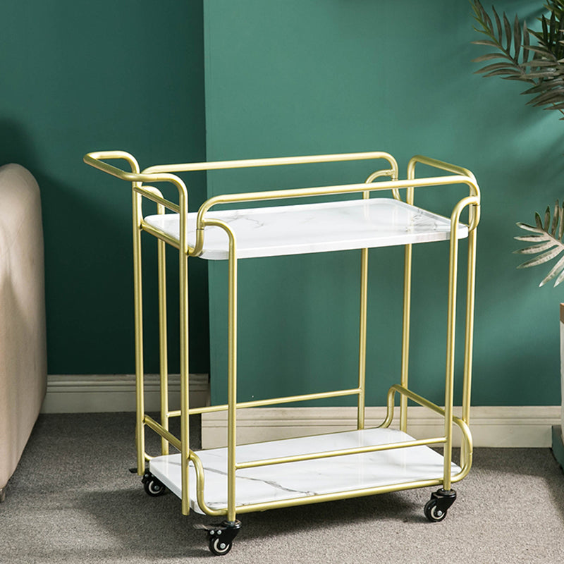 Modern 31.1"H Rolling Prep Table Rectangular Metal Prep Table for Home Use