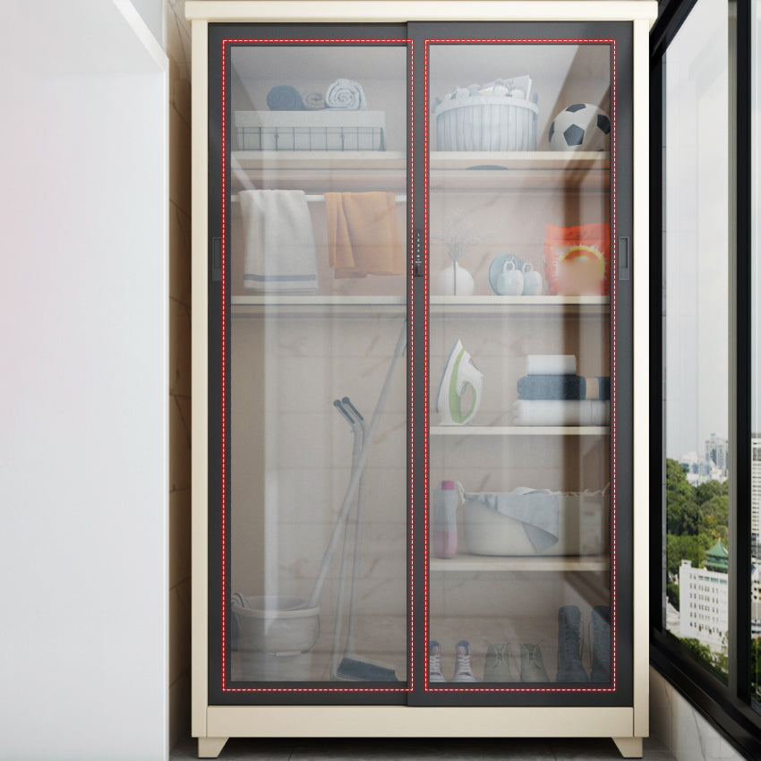 Eigentijdse stijl 1-deuren garderobe glazen garderobe kast met planken