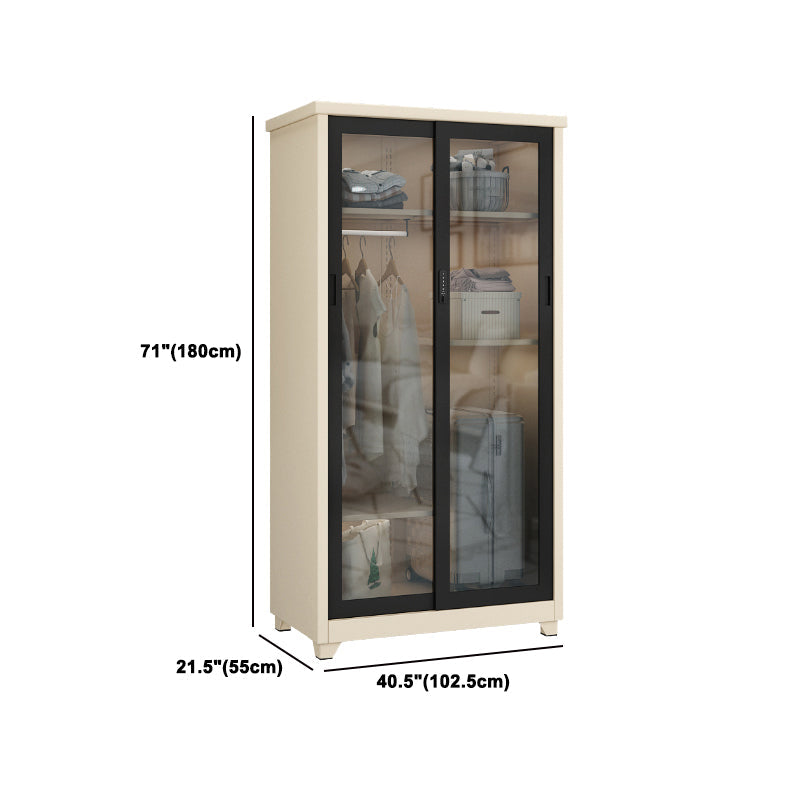 Eigentijdse stijl 1-deuren garderobe glazen garderobe kast met planken