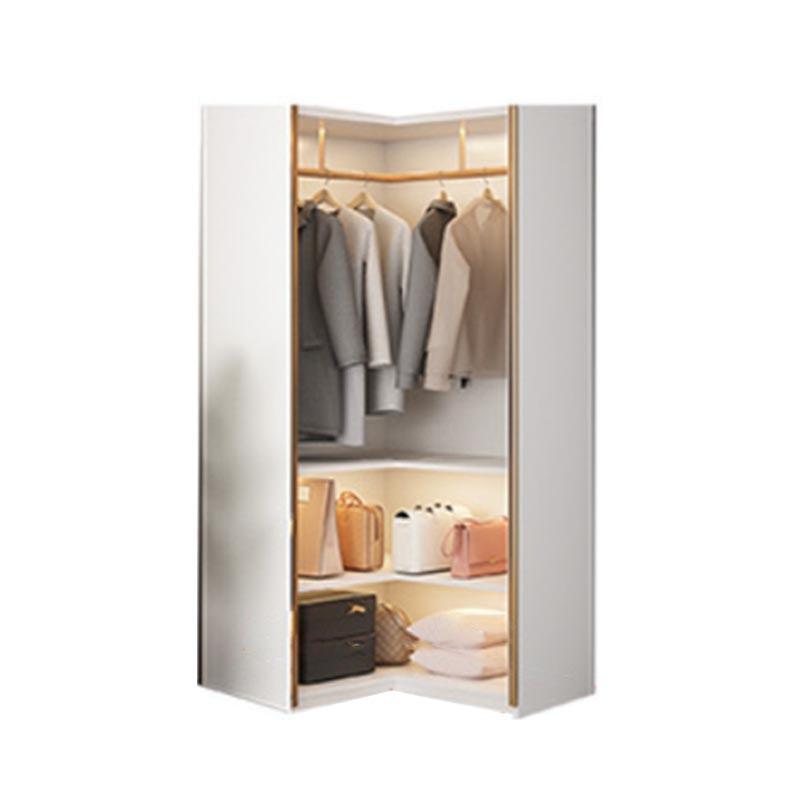 Modern Style Wardrobe White Color Wood Wardrobe Closet with Shelves 35.4"L x 35.4"W x 78.7"H Armoires & Wardrobes Clearhalo 'Armoires & Wardrobes' 'armoires_wardrobes' 'Bedroom Furniture' 'furn' 'furn_armoires_wardrobes' 'Furniture' 5564407